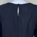MNG Long Sleeve Gauze Keyhole Back Blouse Black Size 4 Photo 7