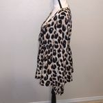 SheIn Clasi Leopard Print Overlap Collar Lantern Sleeve Peplum Blouse Photo 6