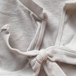 Urban Outfitters white ribbed cropped front tie  top Photo 4