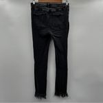 Free People Dark Gray Stone Wash Mid Rise Distressed Raw Hem Cropped Jeans Sz 27 Photo 80