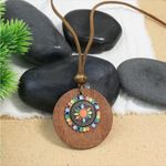 Boho‎ Necklace & Earrings Set Colorful Flower Design Tribal Accessories Tan Photo 9