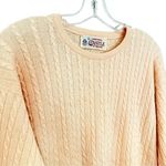 Castle of Ireland 100% Lambswool Knit Sweater Women's Large Peach Cottagecore Orange Photo 0