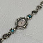 FMD women silver tone dress watch oval 20mm quartz analog rhinestones running Photo 1