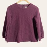 Madewell Plum Purple Crewneck Ribbed Textured 3/4 Sleeve Shirt Size XS New Photo 0