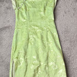 Green Floral Jacquard Chinese Dress SIZE S Photo 0