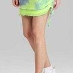 Wild Fable Ruched Side Mesh Green Tie Dye Mini Skirt NEW Photo 0