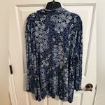 New Directions Button Peplum Tunic Blouse Blue Floral Plus Size 1X Photo 7