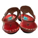 Corkys St. Bart Sandals 100% Leather Red Orange with Beads Size 7.5/8 Photo 5
