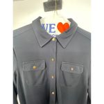 Ralph Lauren Lauren size M Sleek navy blouse with Brass Accents Photo 4