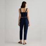 Quince NWT Women's Navy Blue 100% European Linen Tapered Ankle Pants Sz S Photo 5