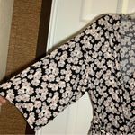 Flora Nikrooz  Black/Pink Floral Tie Waist Robe size Small Photo 4