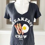 PINK - Victoria's Secret Pink Victoria’s Secret Breakfast Crew V-Neck Tee Charcoal Black Size L Photo 0