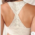 Free People  Galloon Lace Racerback Bralette Ivory Lace No Wire Size Medium Photo 1