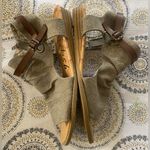 blowfish  Malibu Women Canvas Open Toe Slingback Flat Sandals Brown Green sz 8 Photo 11