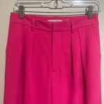 Alice + Olivia Size 6 Pompey Hot Pink Pleated Wide Leg Trousers Pants Photo 3