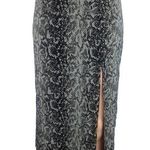 Abercrombie & Fitch Gray Black Snakeskin High Slit Pencil Straight Midi Skirt XS Photo 0