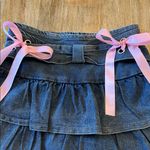 Source Unknown Ruffled Denim Skort with Pink Bows Juniors S Photo 2