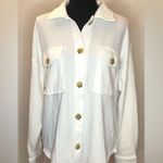 Hippie Rose - Juniors' Corduroy-trim Sherpa Button-up Shacket‎ In Winter White S Photo 1