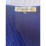 Rose + Olive  Women's Scoop Neck Top Striped Button 3/4 Sleeve Shirt Blue Size XL Photo 5