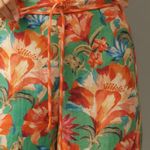 Farm Rio  Tie-Front Linen Blend Floral Wide-Leg Pants, Size S Photo 4