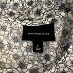 Who What Wear  Black and White Floral Sleeveless Semi Sheer Blouse Size Large Photo 5