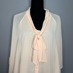 Forever 21 Forever Sheer Button Up Shirt Womens Size Medium Pink Sleeveless Flowy Photo 1