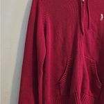 IZOD  Women's Red Hooded Sweater Photo 4