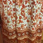 Bright Orange Floral Hippie Chic Peasant Top White Photo 11
