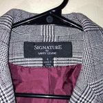 Larry Levine Signature by  Tweed Knit One Button Blazer Size 6 Black White Maroon Photo 1