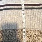 Loft  Women's Striped Poncho Sweater XS S Light Gray Black White Maroon Photo 6
