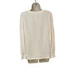 Automet Cream Pleated Long Sleeve Blouse Smocked Cuffs Elegant Fall Style Women Tan Size M Photo 1