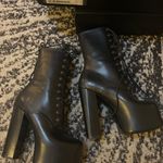 Saint Laurent Cherry Lace-up Platform Bootie in Smooth Leather Size 38.5 Photo 1