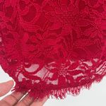 Red Lace Bodycon Dress Sz S Holiday Jump Apparel Party Sexy Glam Fringe Y2K NYE Photo 3