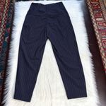 H&M  Navy Pinstripe Pleated Trousers Photo 3