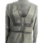 Derek Lam  10 Crosby Size 4  Silk Blouse $395 Lace Long Sleeve Top Photo 2