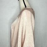 Lani California  Blush Pink Blouse Top Satin Tie Front 3/4 Sleeve Shiny Sz S Photo 4