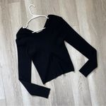 ALC Frank A.L.C. Ribbed Sweater chance criss cross womens Black (medium) party going out Photo 0