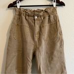 Bohme Women's Tan Straight Leg Khaki High Rise Paper Bag Pants Size Small Photo 3