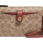 Coach Signature Coated Canvas Noa Popup Messenger Crossbody Bag Purse Removable Card Pouch Brown C5369 Measurement in pics Photo 0