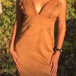 Suede dress, suede mini dress, leather dress Brown Photo 1