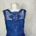 BHLDN  Hitherto Celia Lace Dress in Blue Bridesmaid Size US‎ 6 *Missing Belt Photo 3