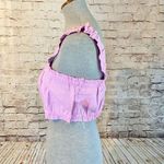 BP Gathered Crop Top Tank Top Purple Tulip Linen Women’s Size Medium Photo 3