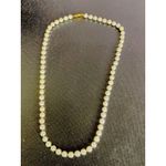 14K Gold Clasp 7MM Individually Knotted Real Creamy Pearl Strand 21” Necklace White Photo 3