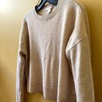 H&M Long Sleeve Wool Blend Casual Boxy Jumper Knit Top Heathered Beige Size XS Photo 4