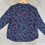 J. Crew Factory Women’s Popover Plaket Blouse Top Longsleeve Floral Multicolor S Pink Photo 11
