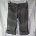 Dolled Up  gray and pink pin striped Capris Photo 0