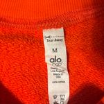 Alo Yoga Red Crop Sweatshirt size M raw edge EUC Run Gym French Terry Photo 2