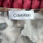 Calvin Klein  Animal Print V-Neck Top Women’s Size Small Short Sleeve Blouse Photo 3