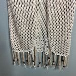 Artesia Crochet Kimono Duster Sz S Tunic Fringe Tie Beaded Boho Festival Hippie Tan Photo 3