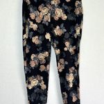 Torrid Black Floral Leggings 1 1X Stretchy Workout Cotton Spandex Ankle Length Photo 0